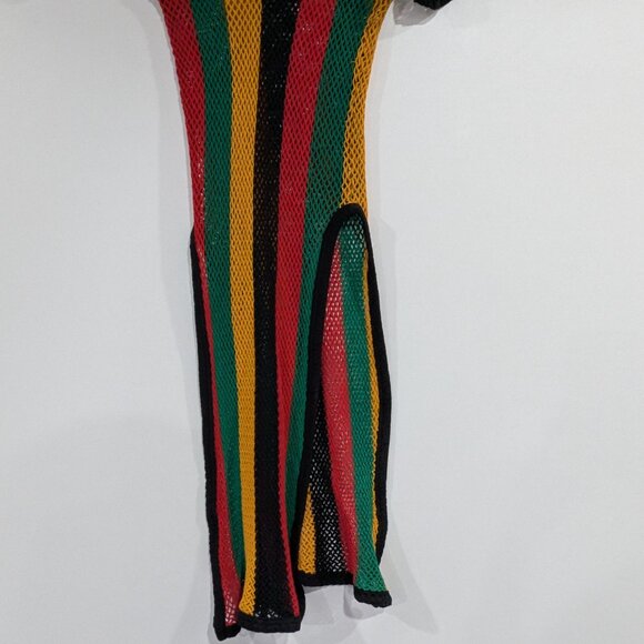 Jamtex Fishnet Layering Tunic Red Green Yellow Black Size Large - Picture 3 of 6